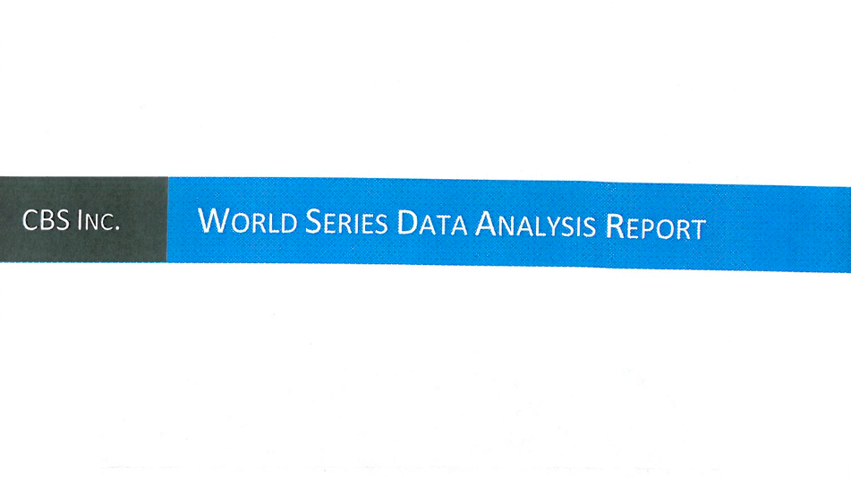 screenshot of the title page of one of the students research paper reading "an analysis of the World Series"