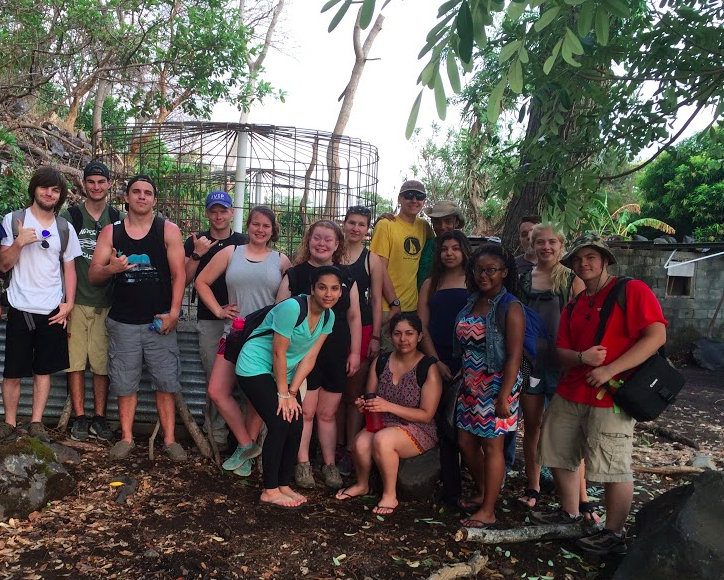 Students of the 2016 Nicaragua Senior Project in the Nicaraguan forest in front of one of the wells they built